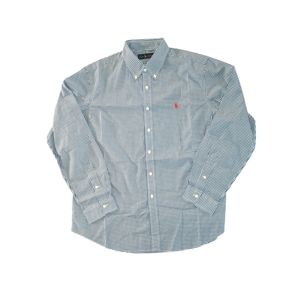 Ralph Lauren Blue Label Men's Button Down Shirt Size XL Classic Fit Blue Check